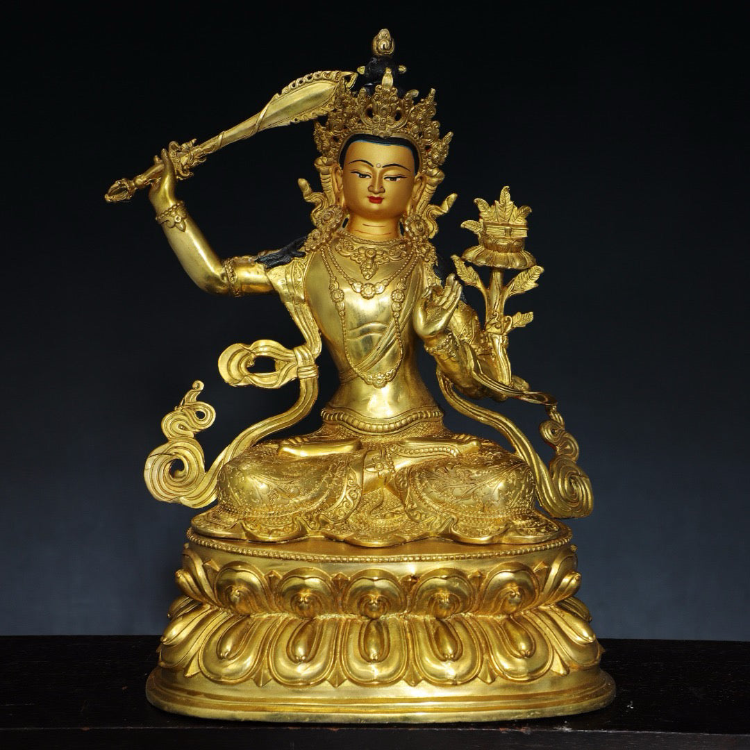Chinese antique pure copper Bodhisattva statue