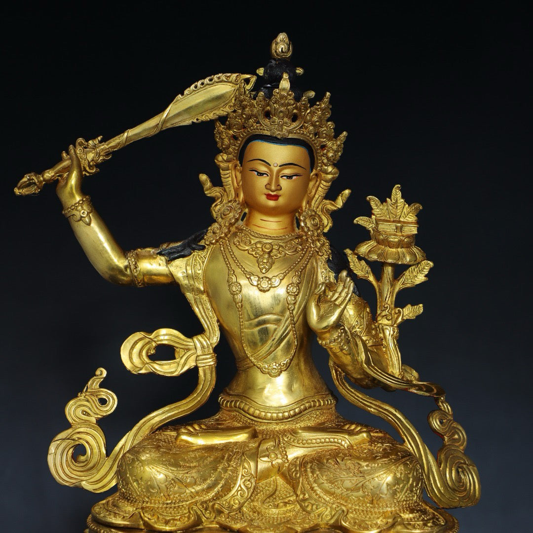 Chinese antique pure copper Bodhisattva statue