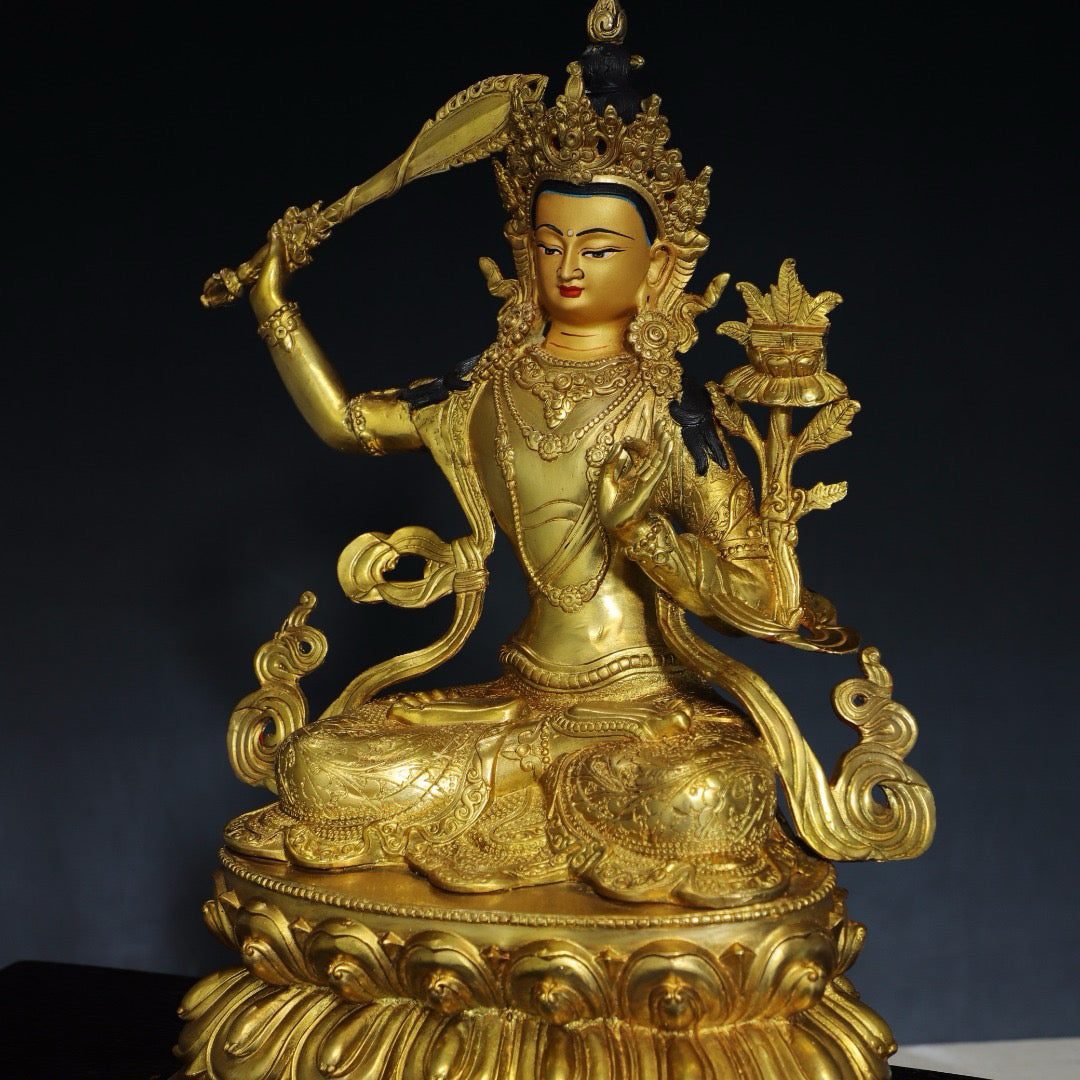 Chinese antique pure copper Bodhisattva statue