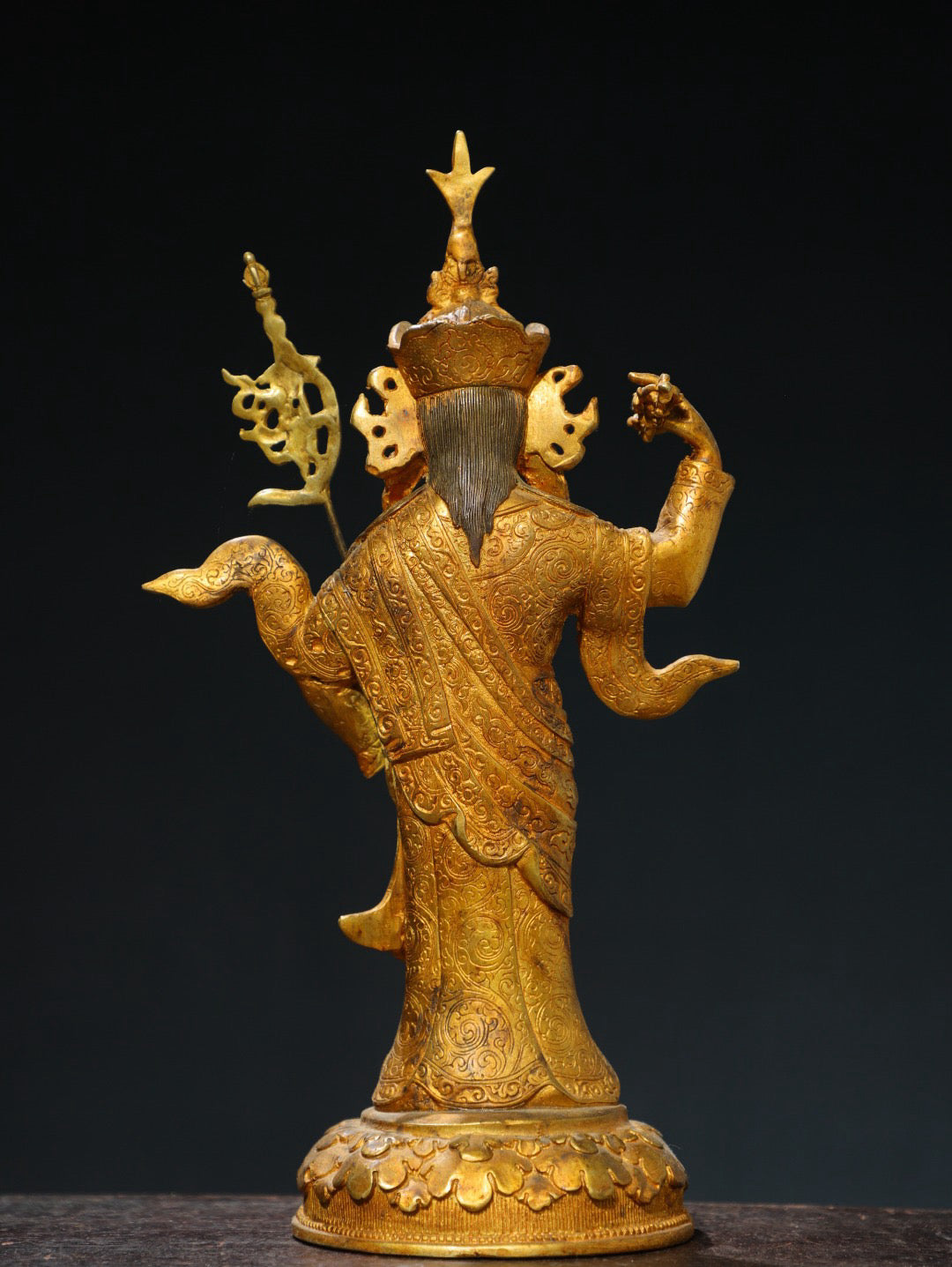 Bronze gilded Buddhist statue of the Lotus Life Great Master