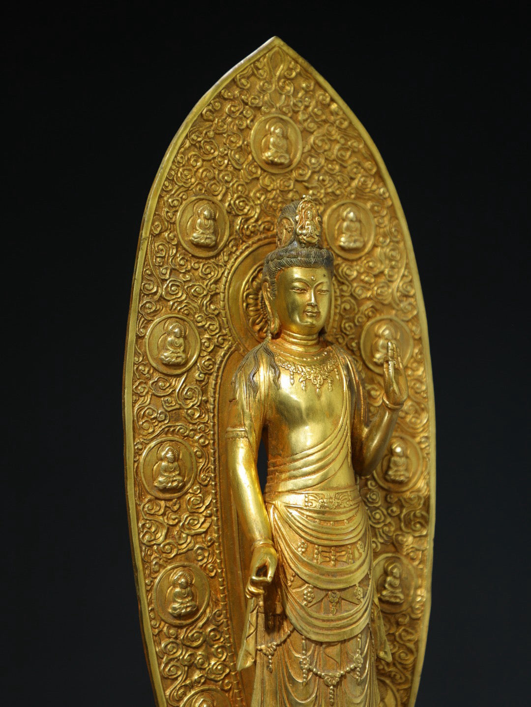 Bronze gilded Guanyin Buddha statue