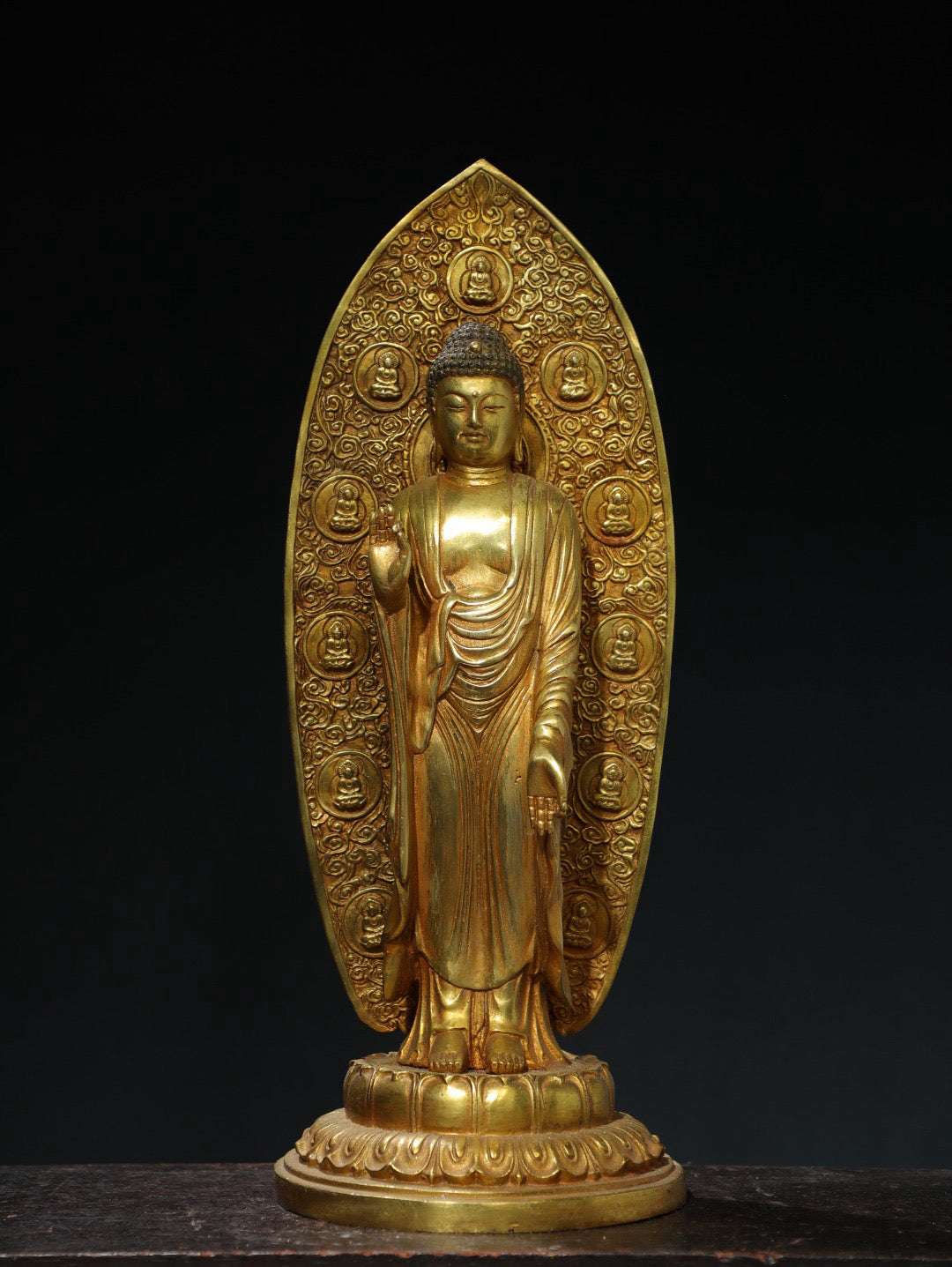 Bronze gilded Buddha statue of Amitabha Buddha