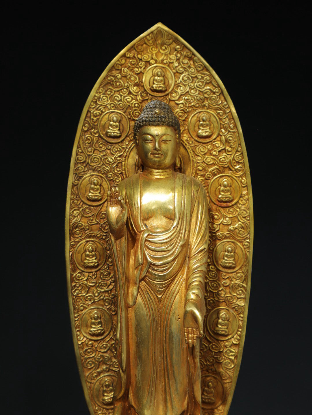 Bronze gilded Buddha statue of Amitabha Buddha