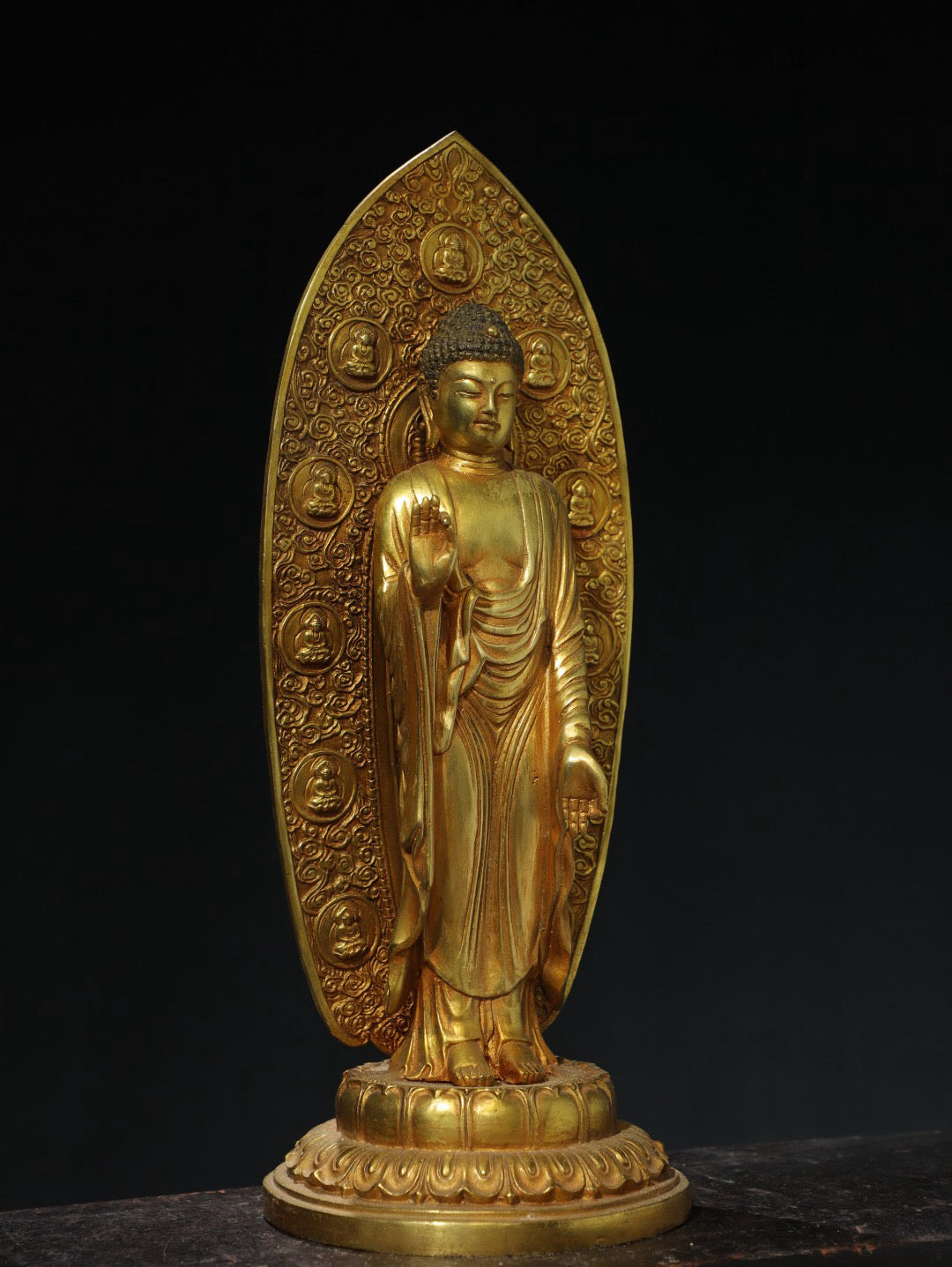 Bronze gilded Buddha statue of Amitabha Buddha