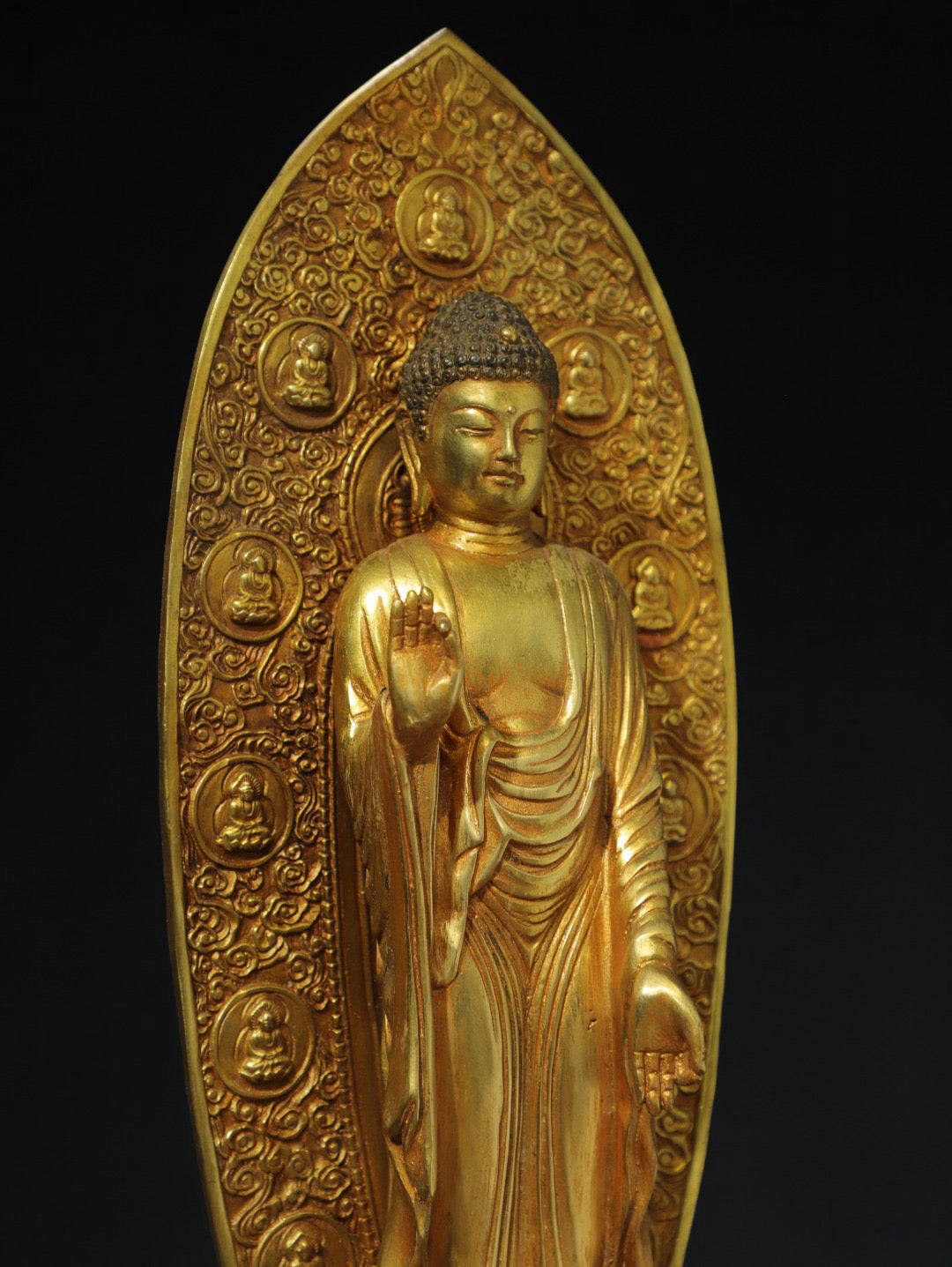 Bronze gilded Buddha statue of Amitabha Buddha