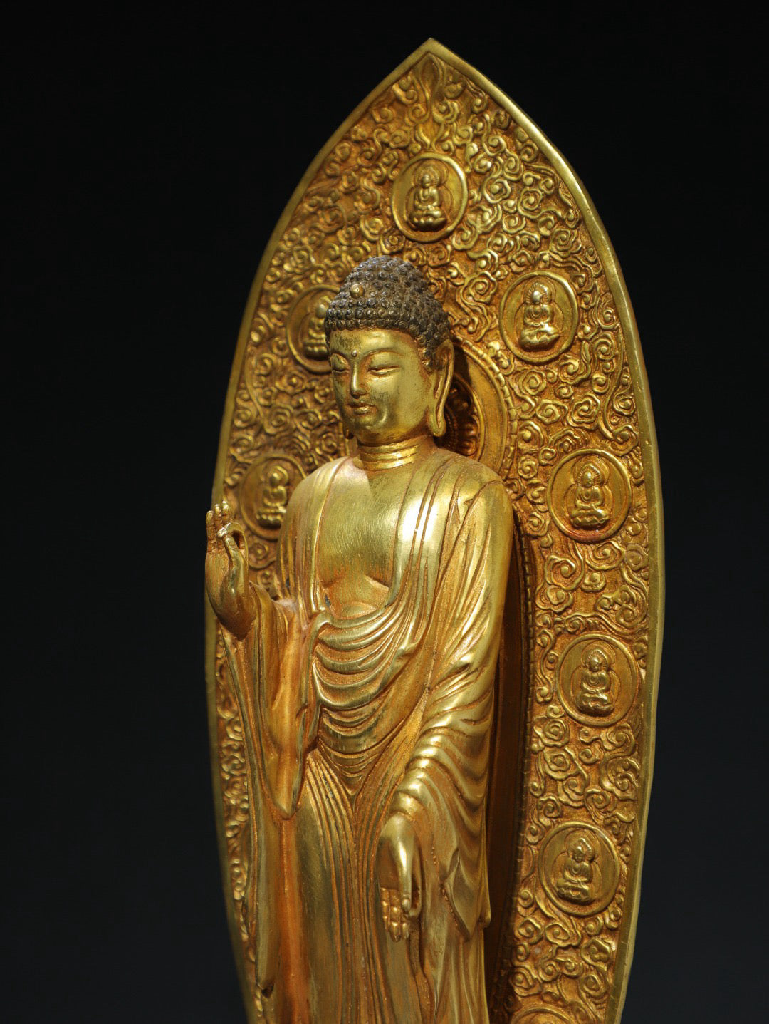 Bronze gilded Buddha statue of Amitabha Buddha