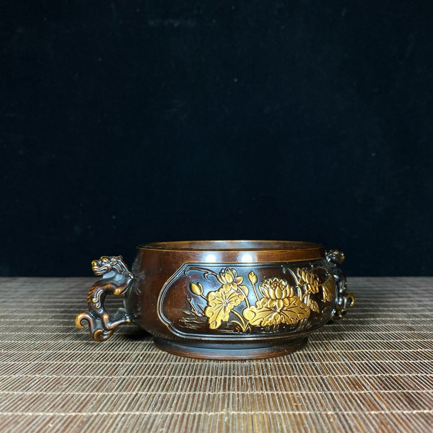 Pure copper ear lotus incense burner