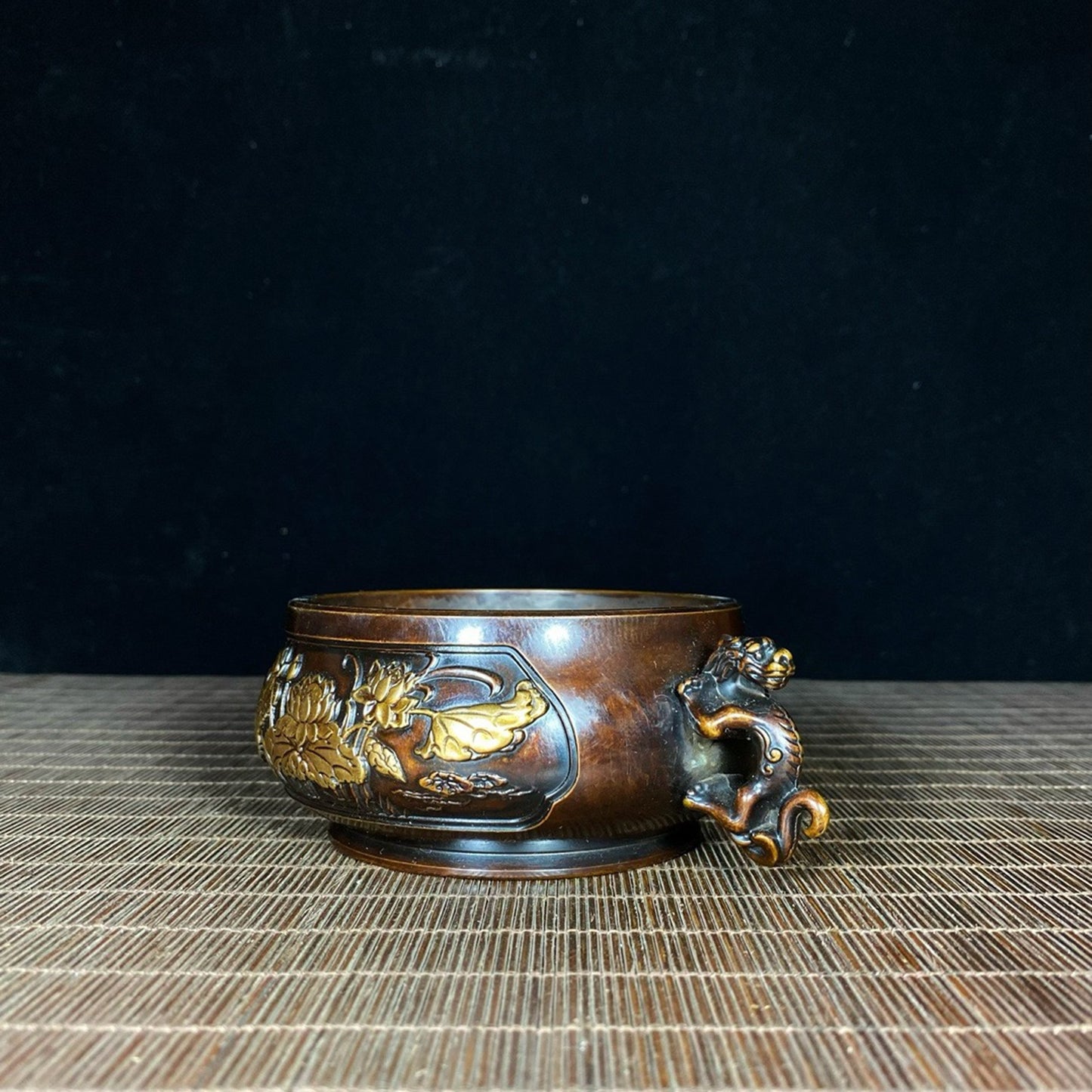Pure copper ear lotus incense burner