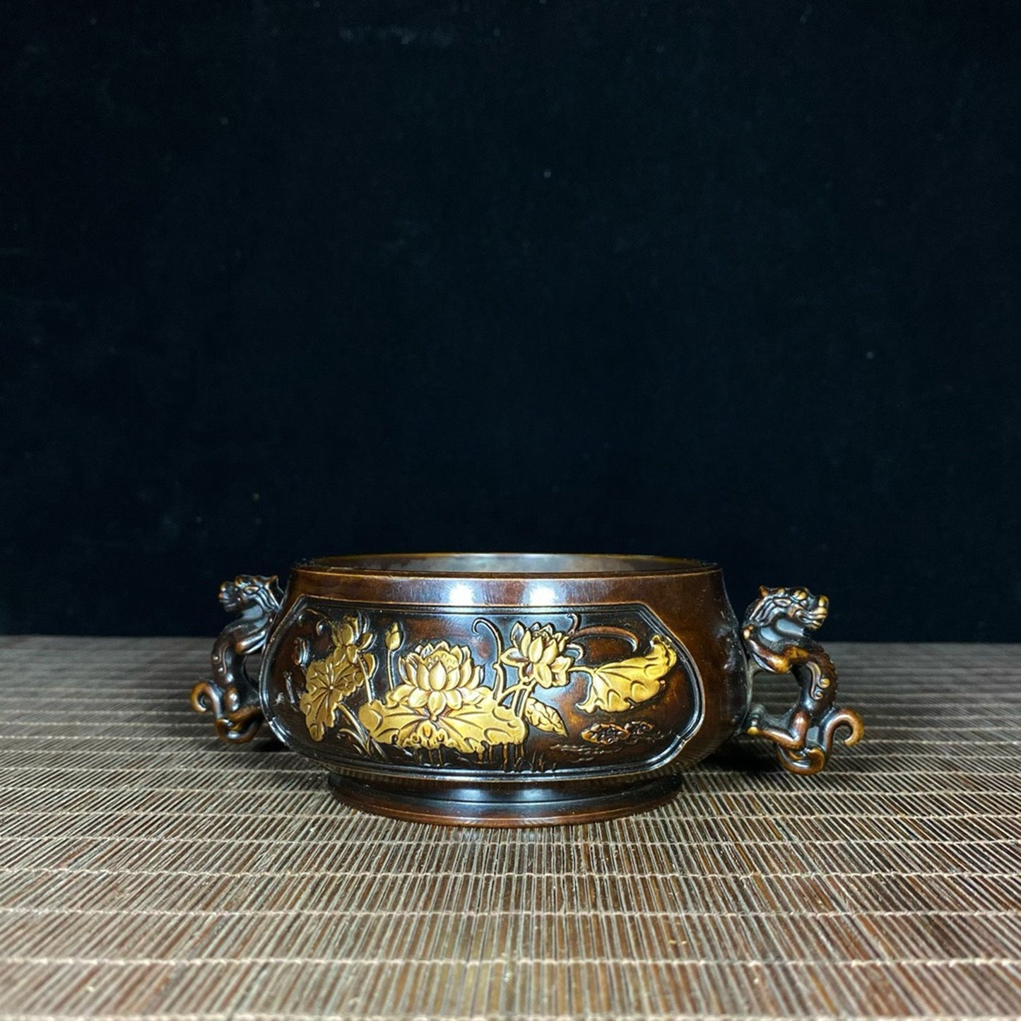 Pure copper ear lotus incense burner