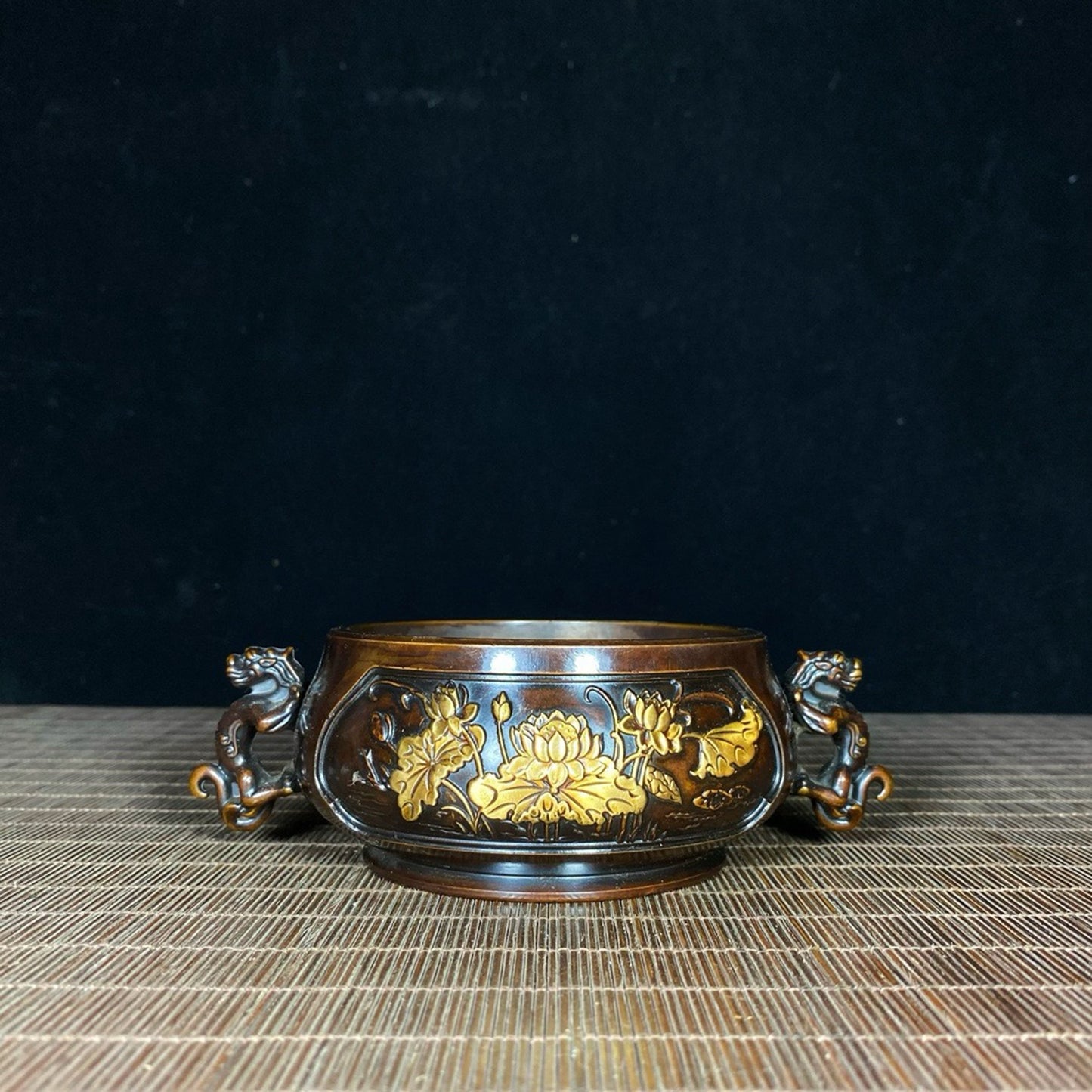 Pure copper ear lotus incense burner