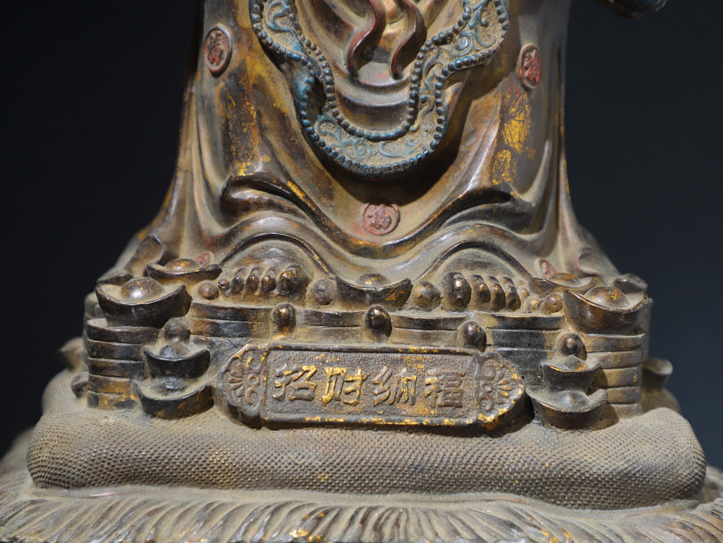Chinese antique pure copper statue of Maitreya Buddha