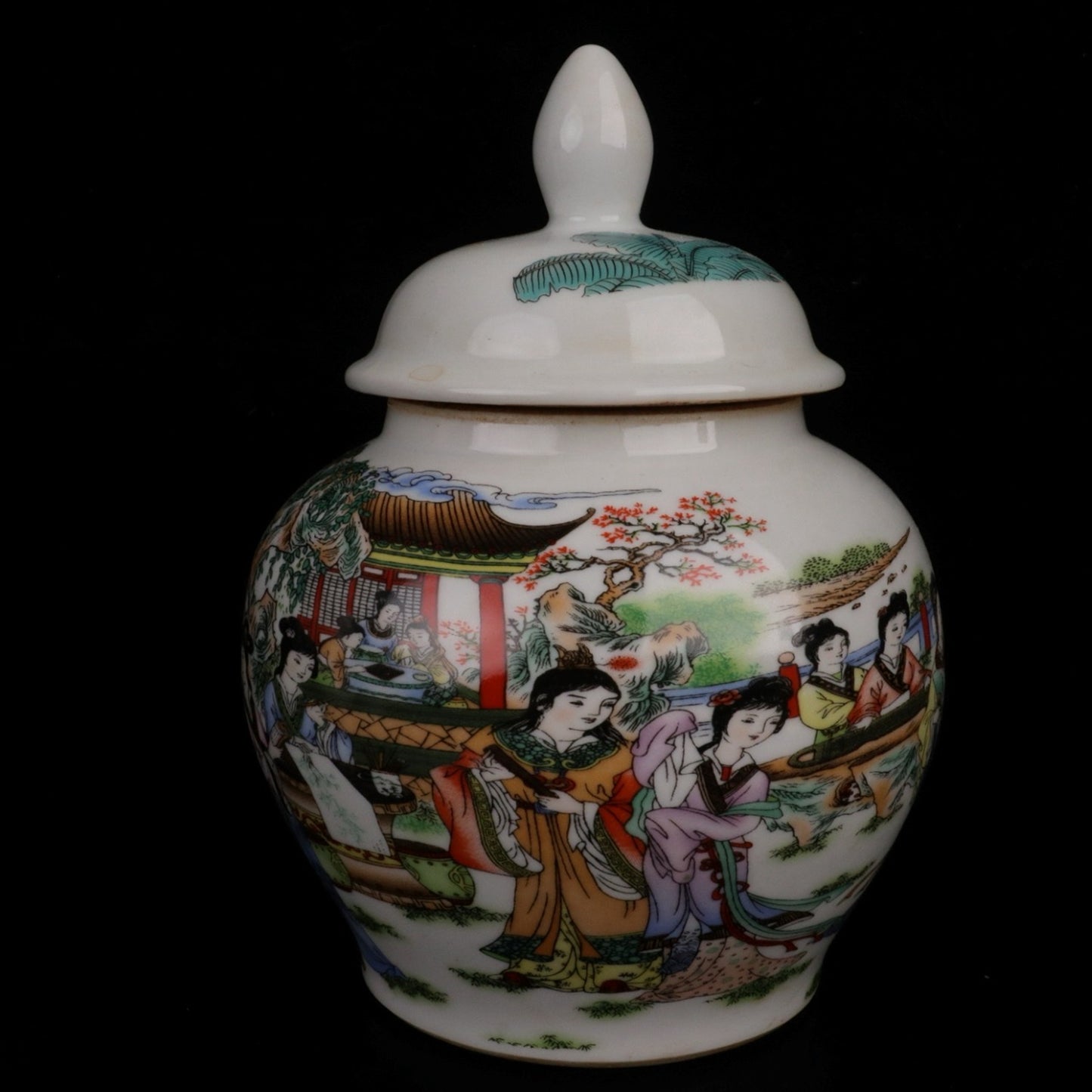 Pink Jinling Twelve Hairpins Pattern General Jar