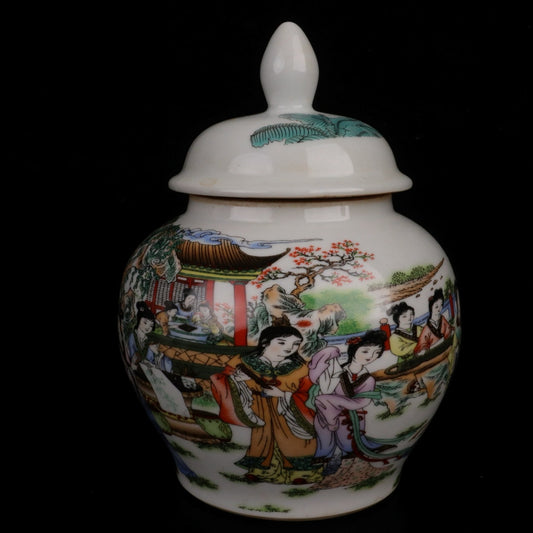 Pink Jinling Twelve Hairpins Pattern General Jar