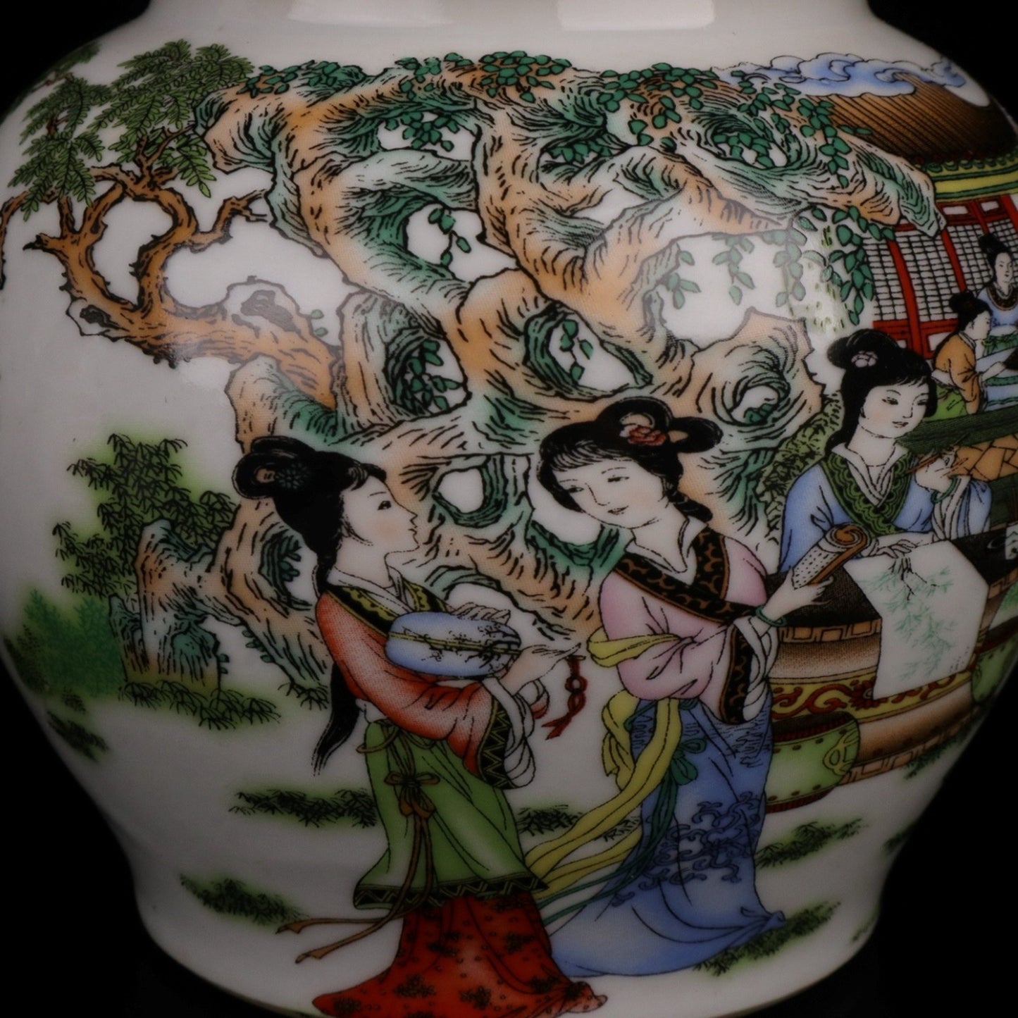 Pink Jinling Twelve Hairpins Pattern General Jar
