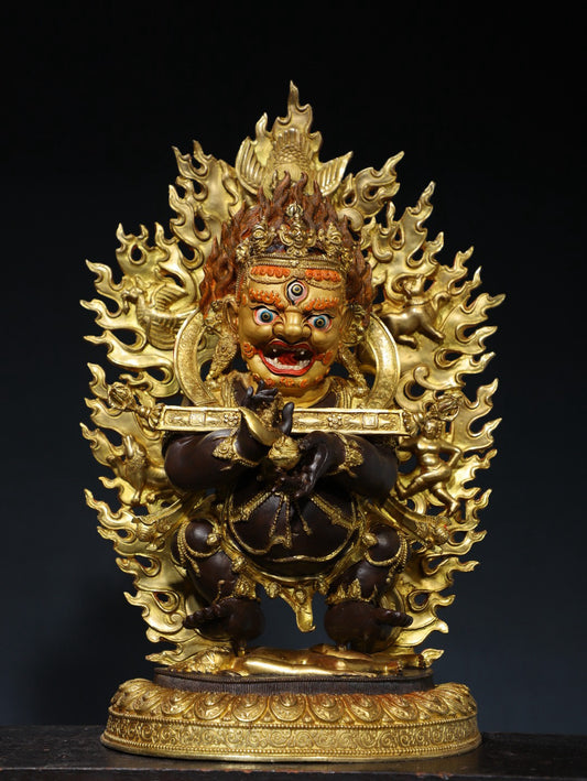 Chinese Antique Pure Copper Buddha Statue in the Big Black Sky