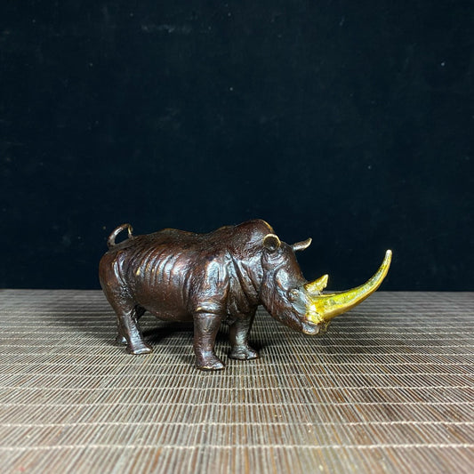 Pure copper gilded rhinoceros