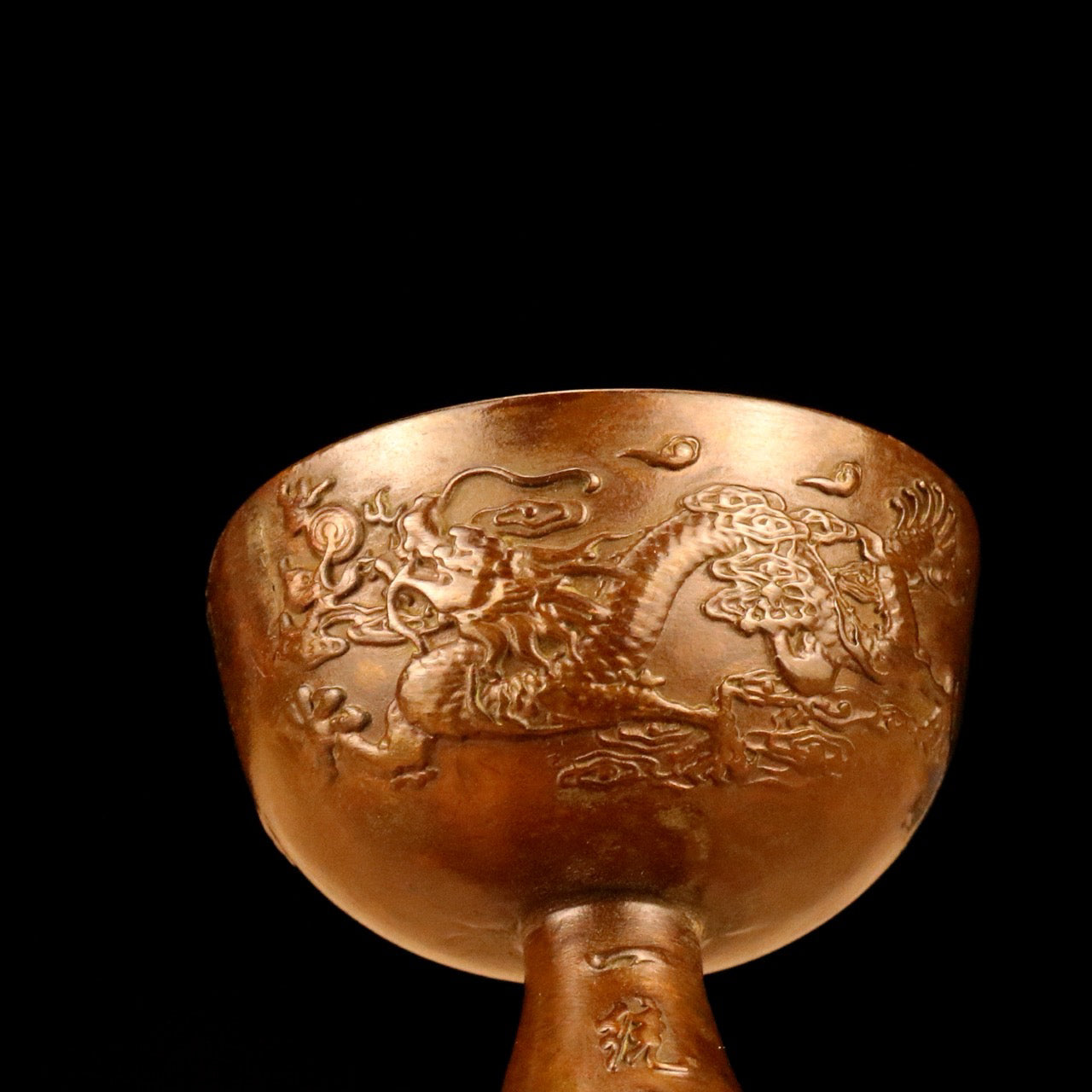 Chinese Antique Alloy Dragon Cup