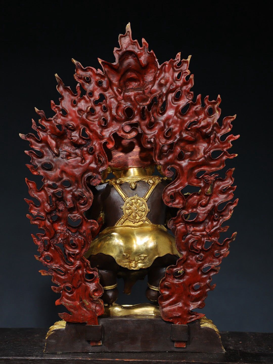 Chinese Antique Pure Copper Buddha Statue in the Big Black Sky