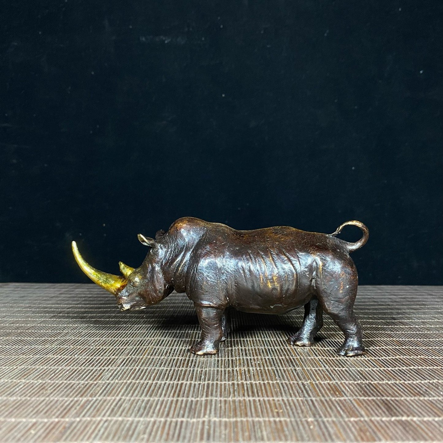 Pure copper gilded rhinoceros