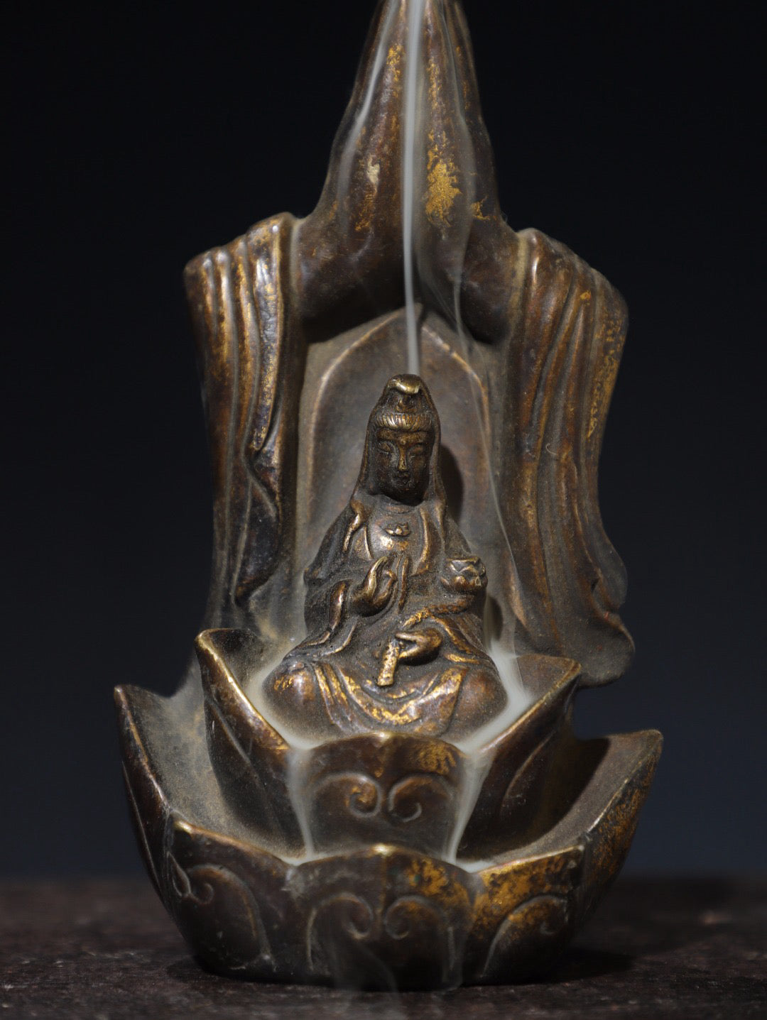 Chinese Antique Pure Copper [Guanyin] Backflow Fragrance