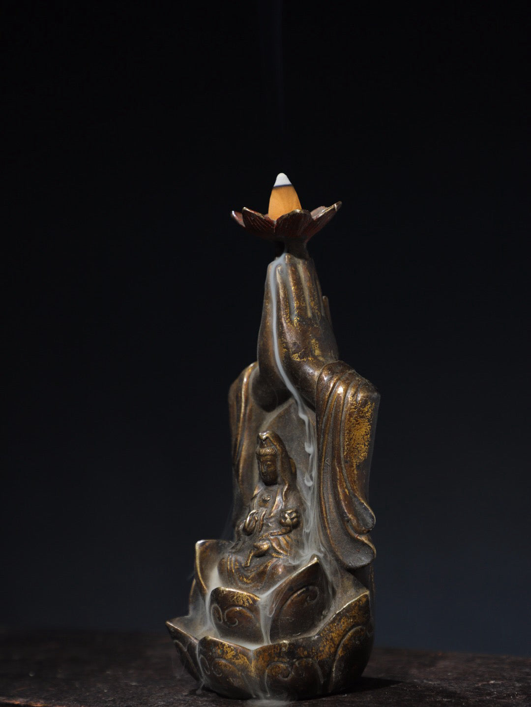 Chinese Antique Pure Copper [Guanyin] Backflow Fragrance