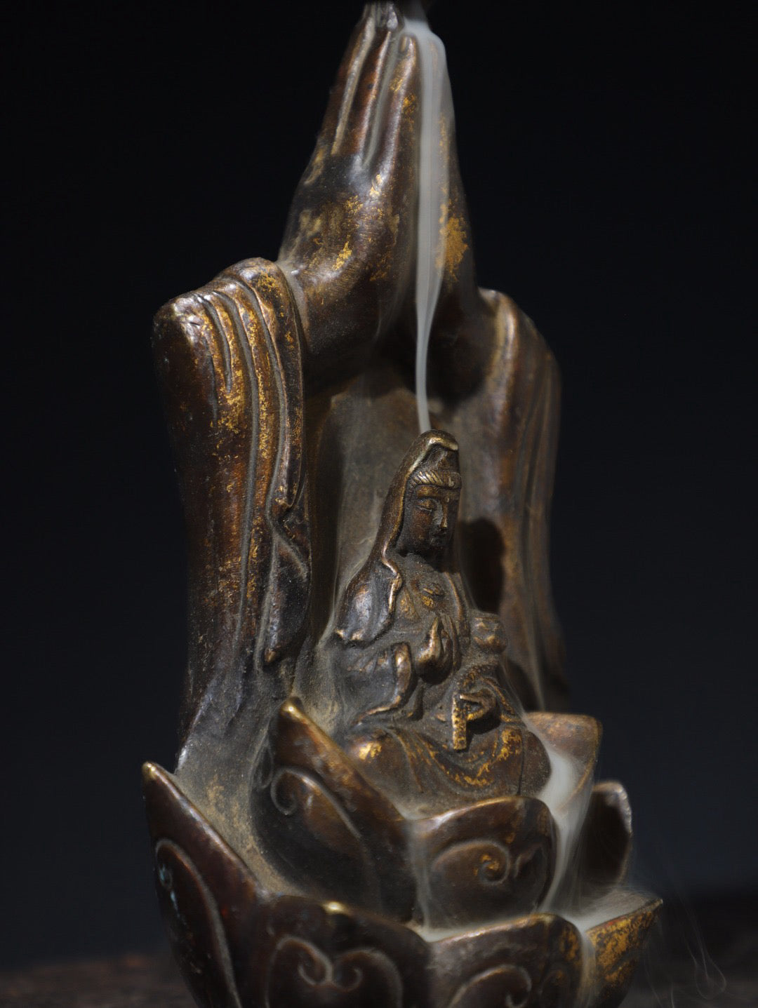 Chinese Antique Pure Copper [Guanyin] Backflow Fragrance