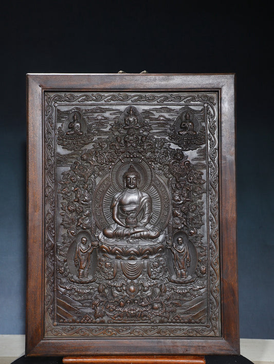 Chinese antique pure copper [Shakyamuni] thangka