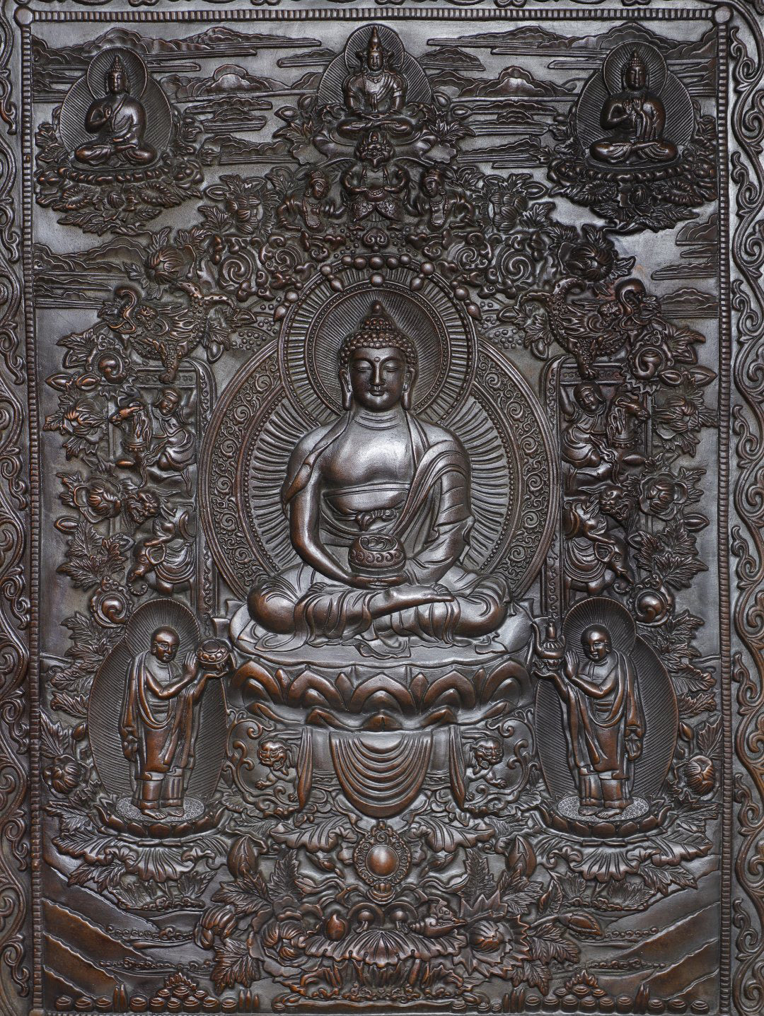 Chinese antique pure copper [Shakyamuni] thangka