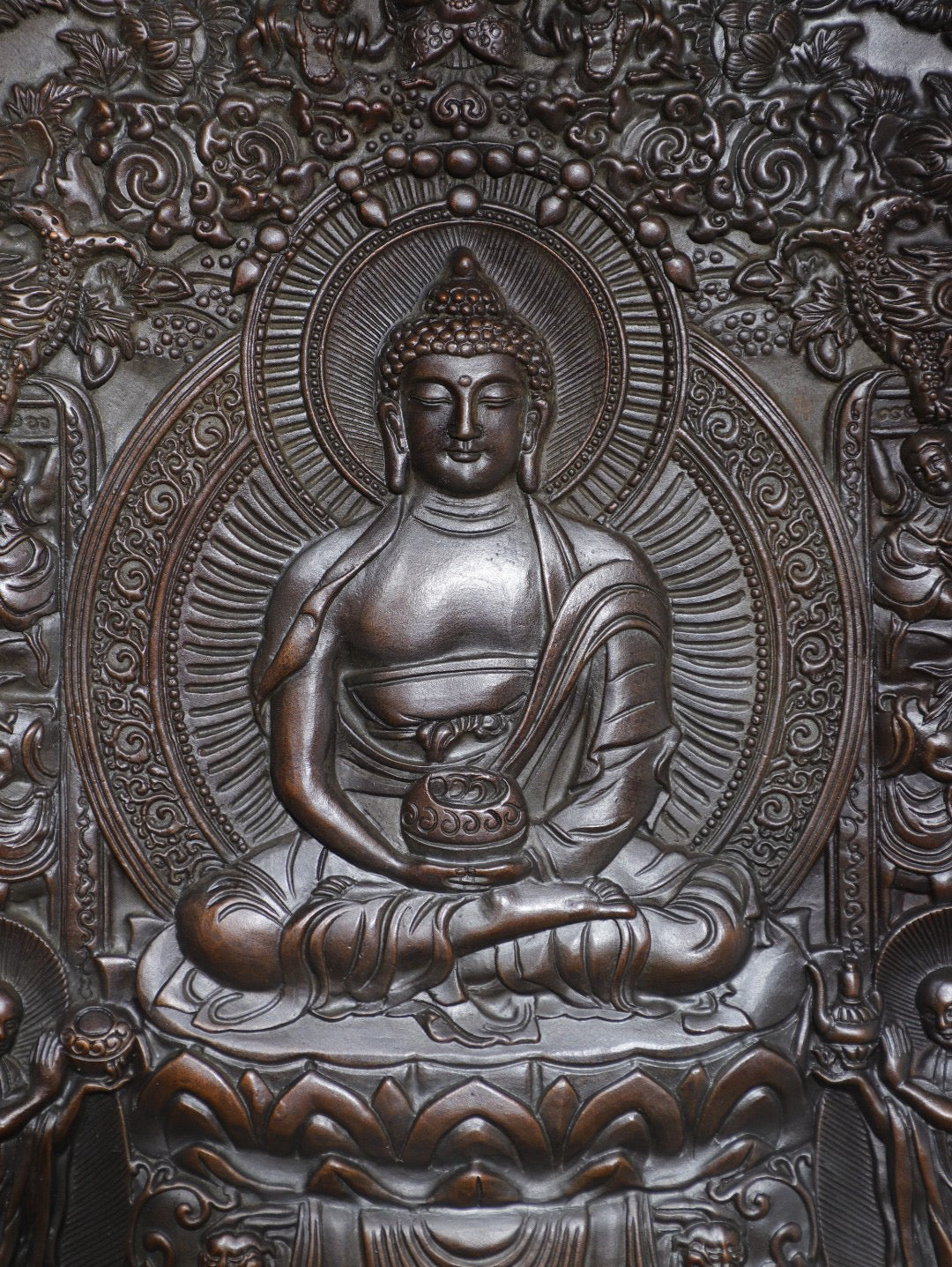 Chinese antique pure copper [Shakyamuni] thangka