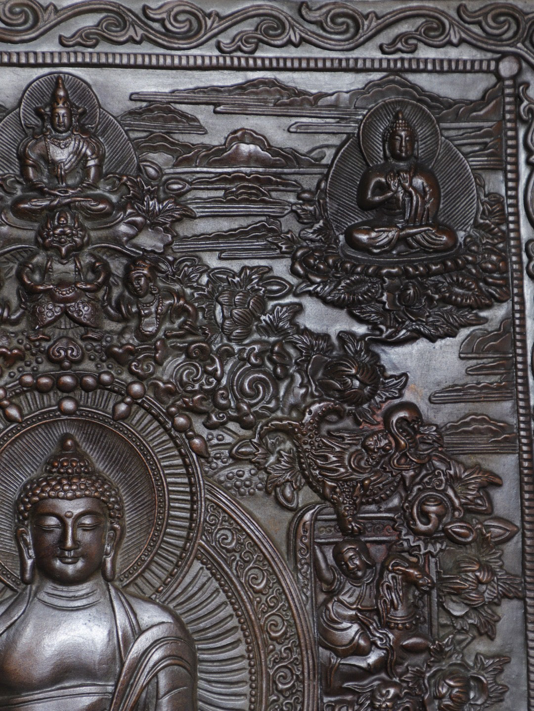 Chinese antique pure copper [Shakyamuni] thangka