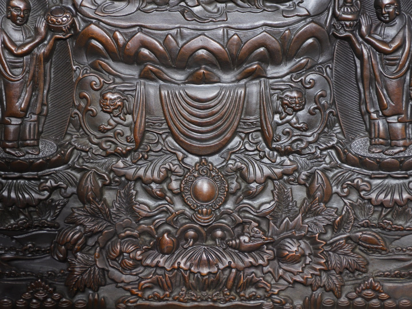 Chinese antique pure copper [Shakyamuni] thangka