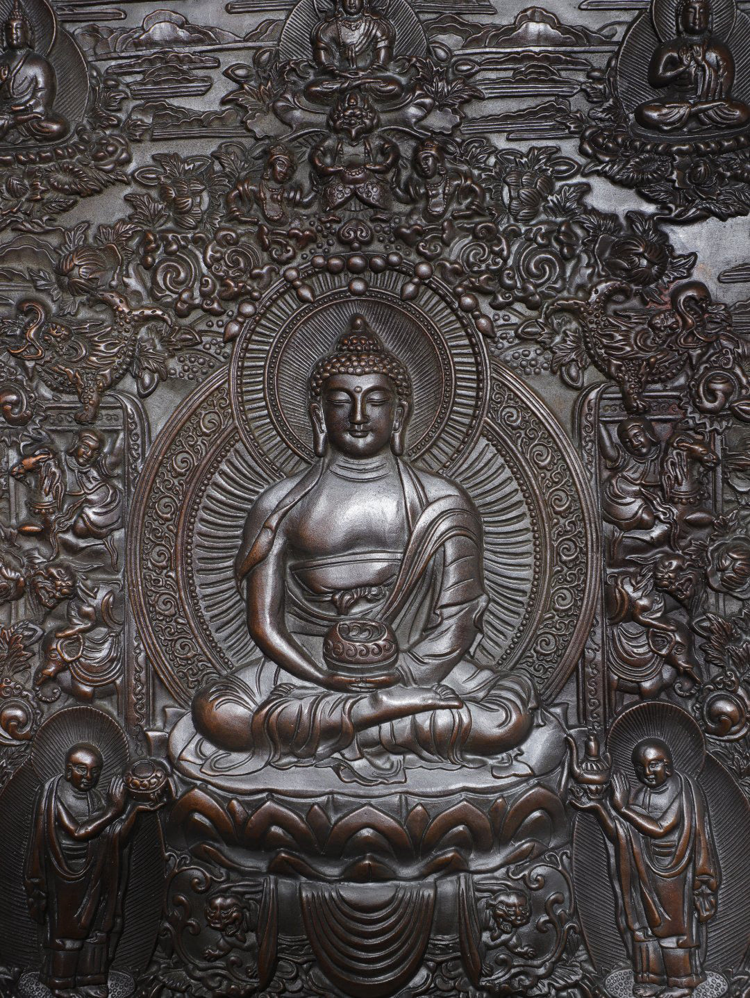 Chinese antique pure copper [Shakyamuni] thangka