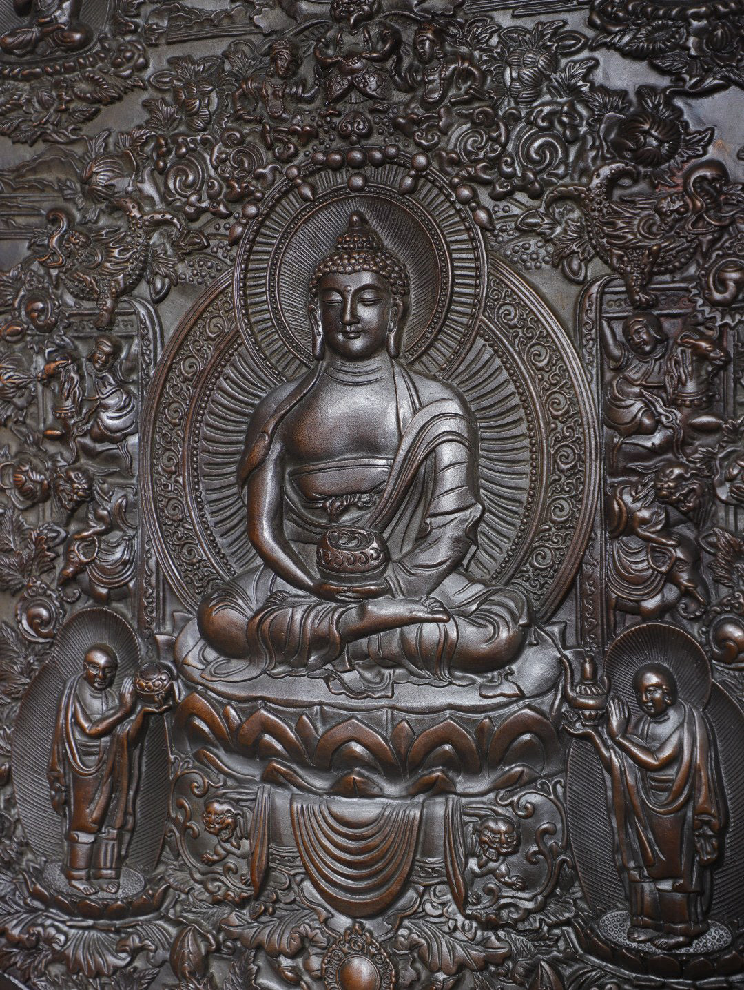 Chinese antique pure copper [Shakyamuni] thangka