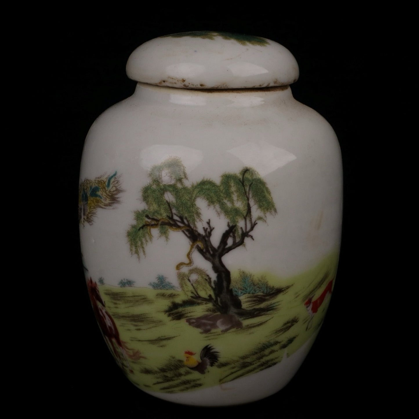 Pink Twelve Zodiac Pattern Small Tea Jar