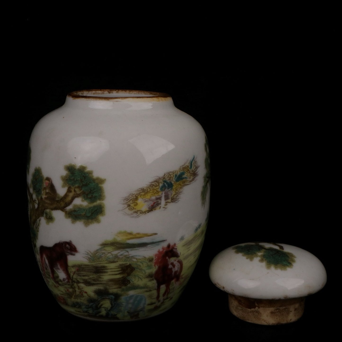 Pink Twelve Zodiac Pattern Small Tea Jar