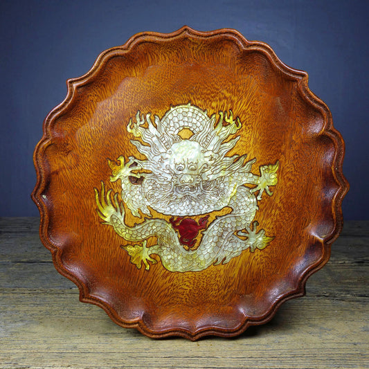 Chinese antique rosewood tea plate and fruit plate