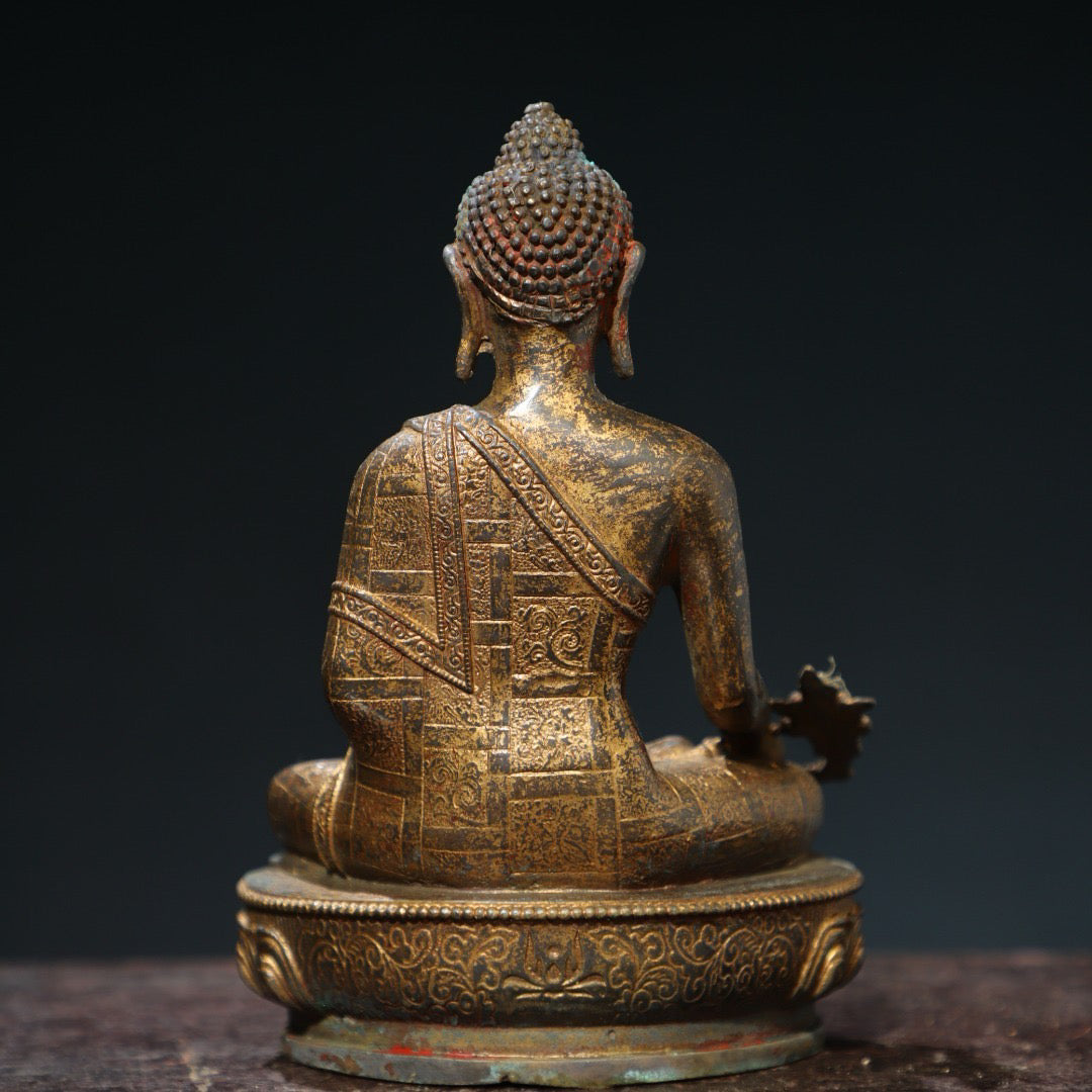 Bronze mud and gold [Medicine Buddha] Buddha statue