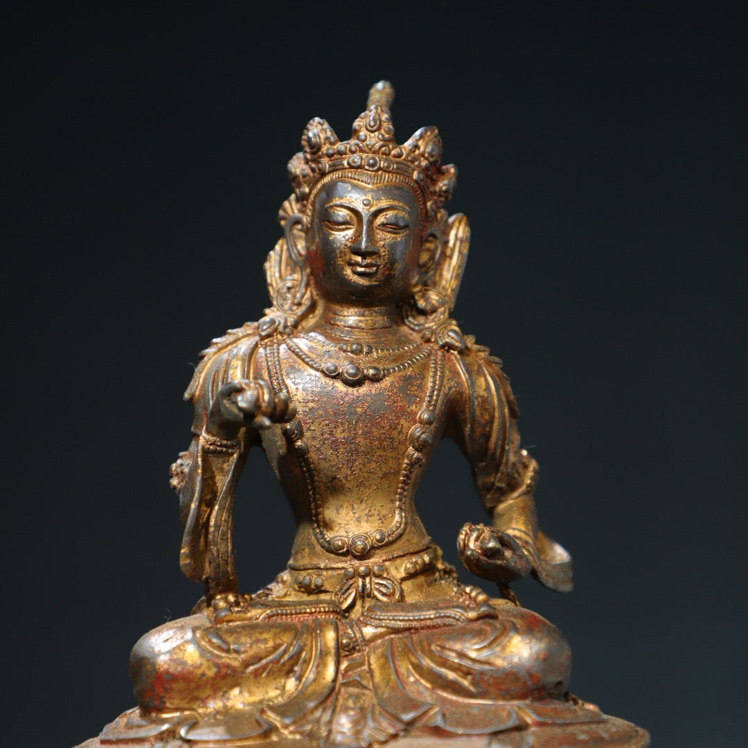 Bronze mud gold Buddha statue of Sutra Vajra