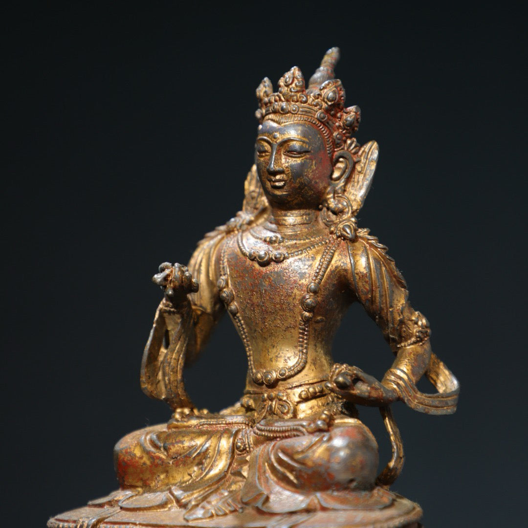 Bronze mud gold Buddha statue of Sutra Vajra