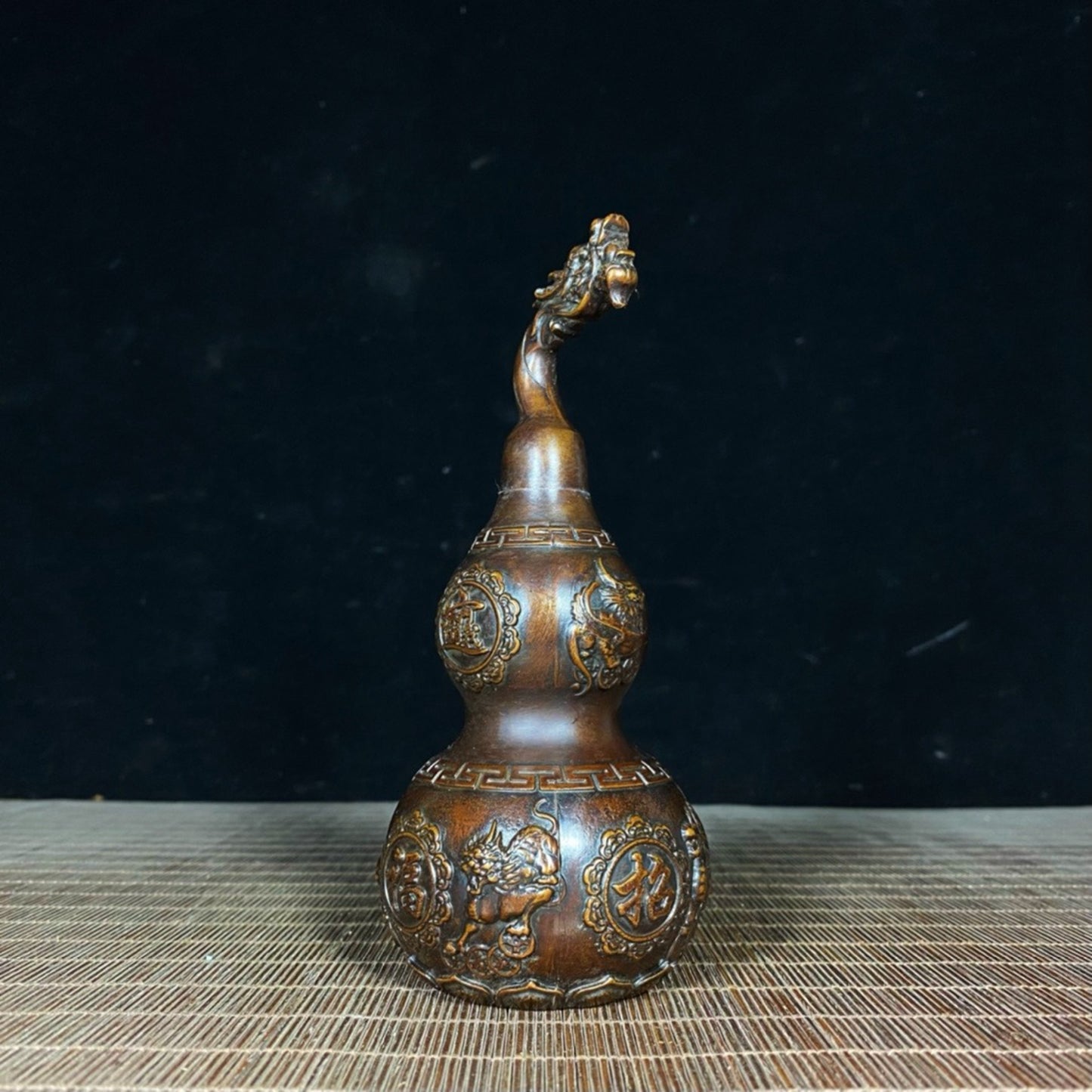 Pure copper brings wealth and blessings, Pixiu dragon head gourd