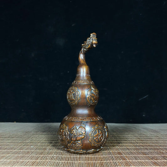 Pure copper brings wealth and blessings, Pixiu dragon head gourd