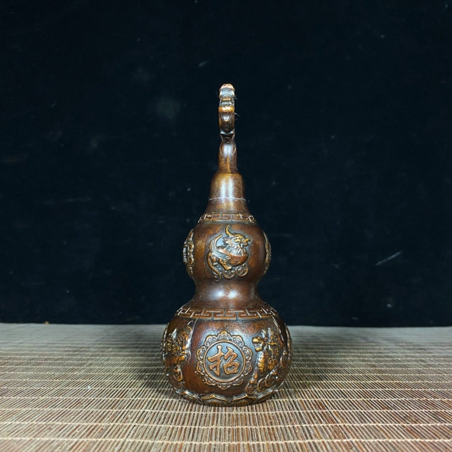Pure copper brings wealth and blessings, Pixiu dragon head gourd