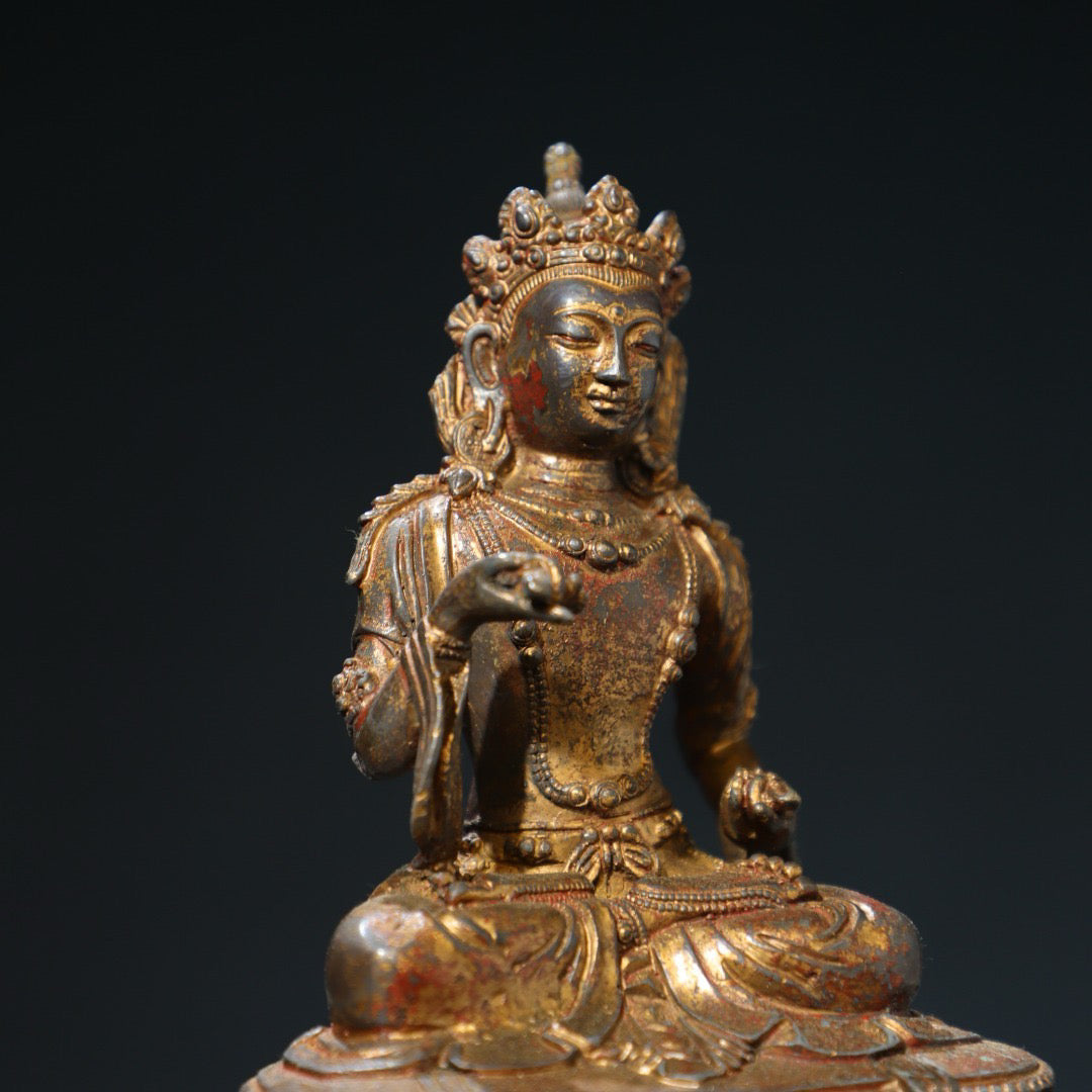 Bronze mud gold Buddha statue of Sutra Vajra