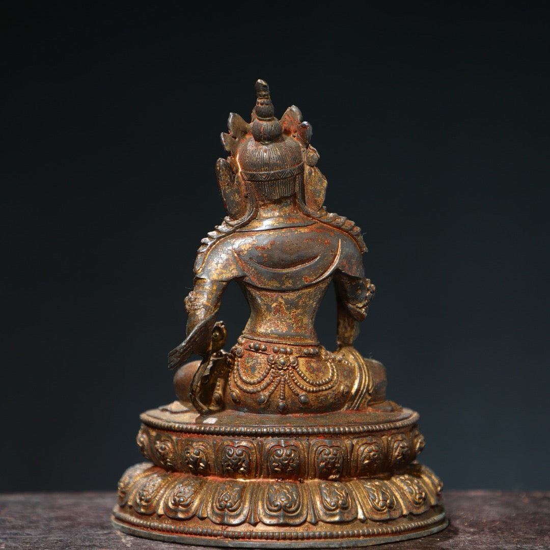 Bronze mud gold Buddha statue of Sutra Vajra