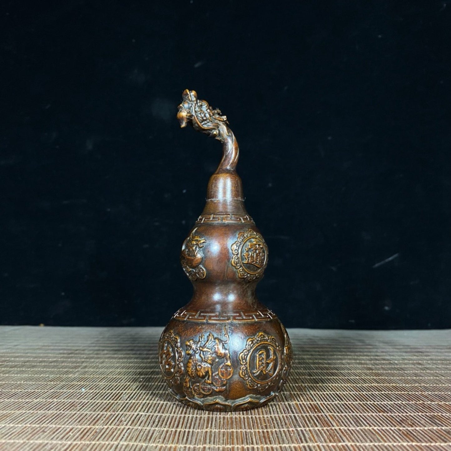 Pure copper brings wealth and blessings, Pixiu dragon head gourd