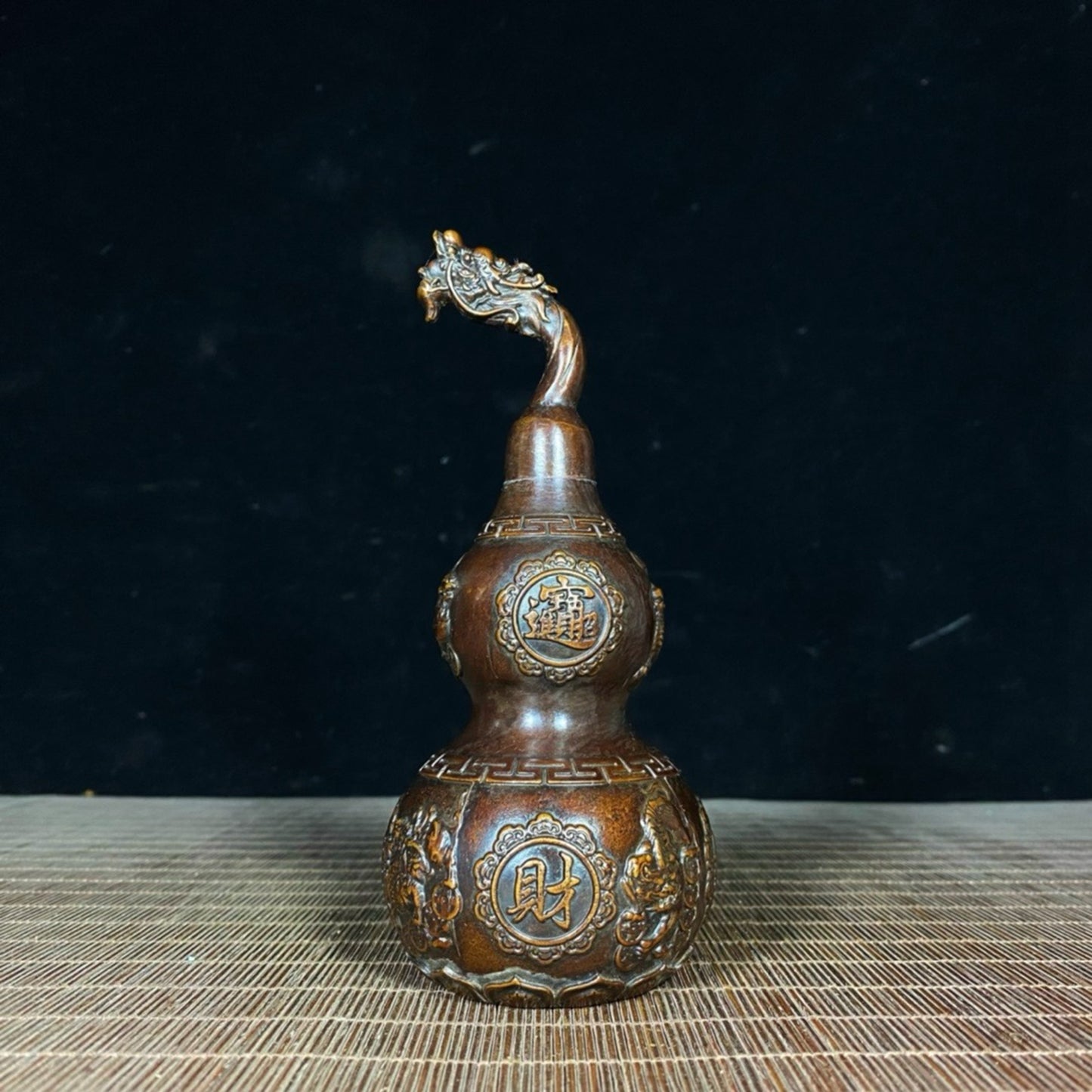 Pure copper brings wealth and blessings, Pixiu dragon head gourd