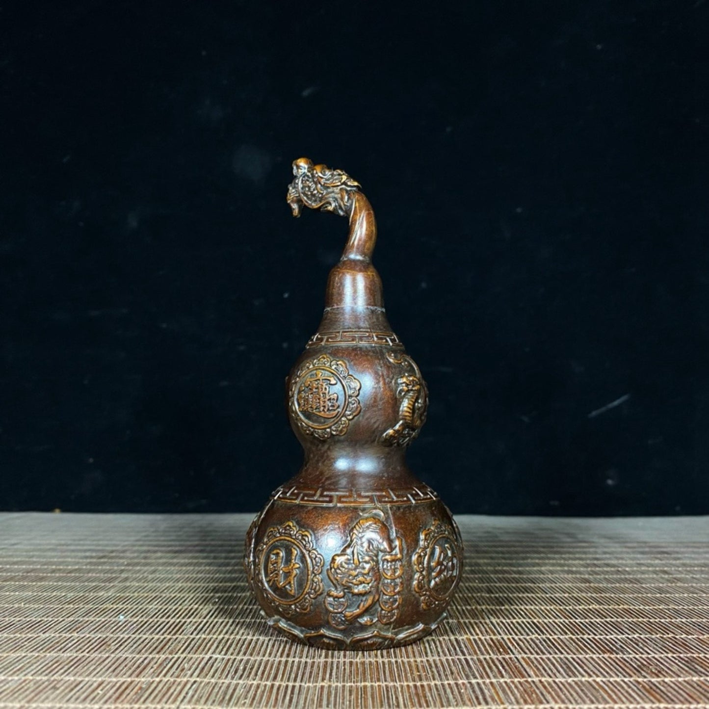 Pure copper brings wealth and blessings, Pixiu dragon head gourd