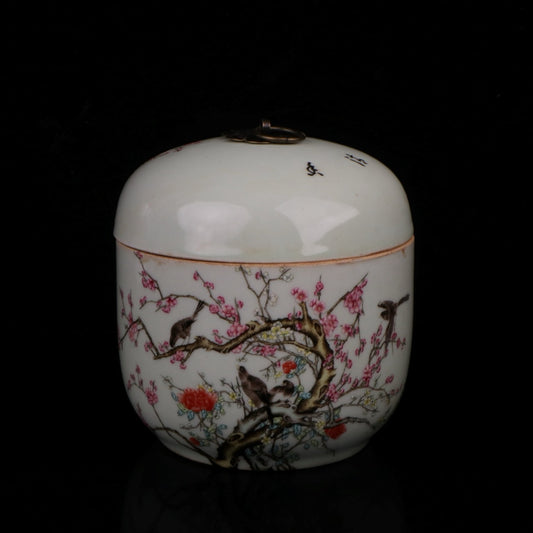 Pink Joyful Eyebrow Pattern Small Ginseng Jar