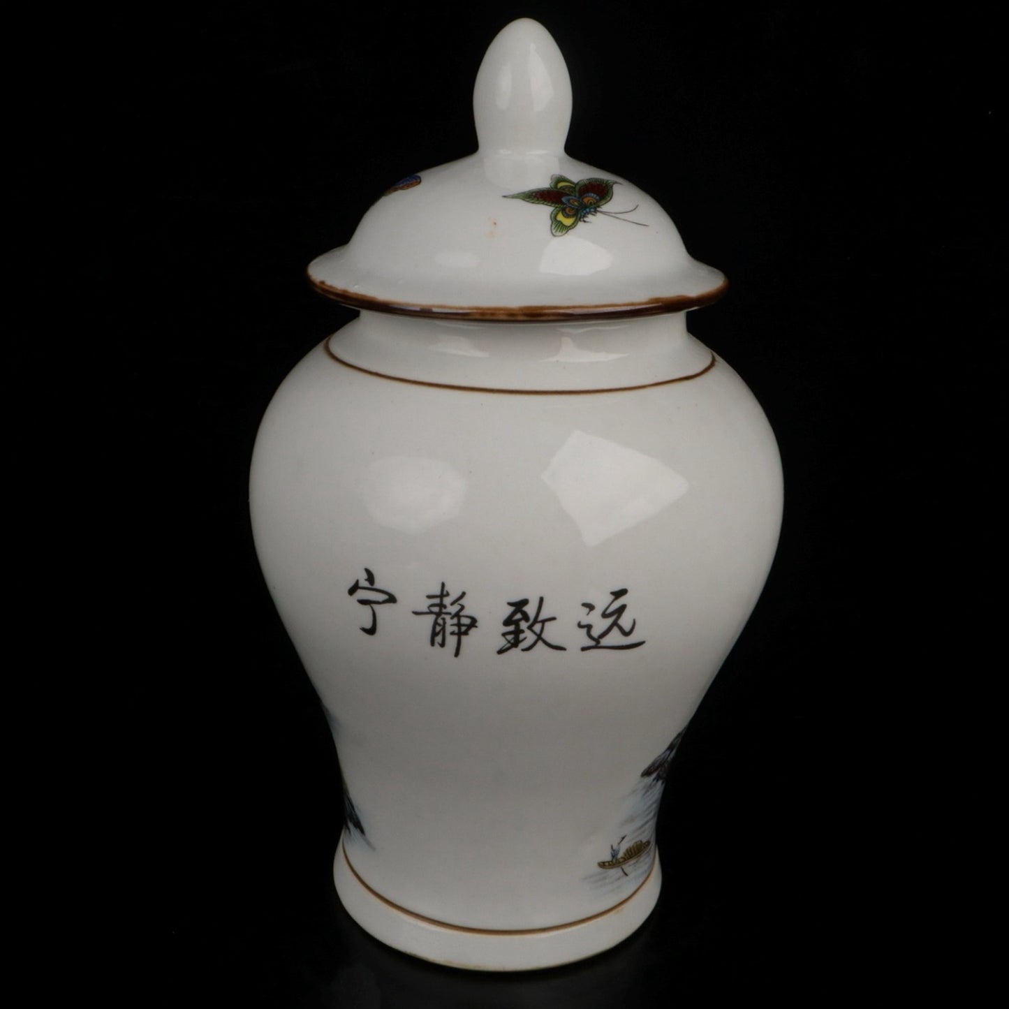 Blue and white tranquil and far-reaching patterned general jar