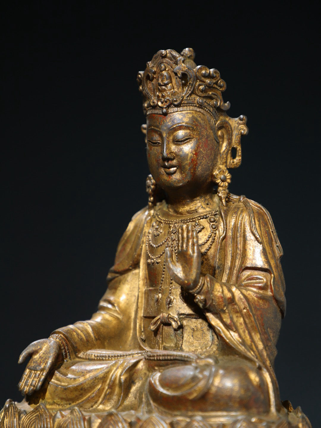 Copper clay gold [Guanyin] Buddha statue